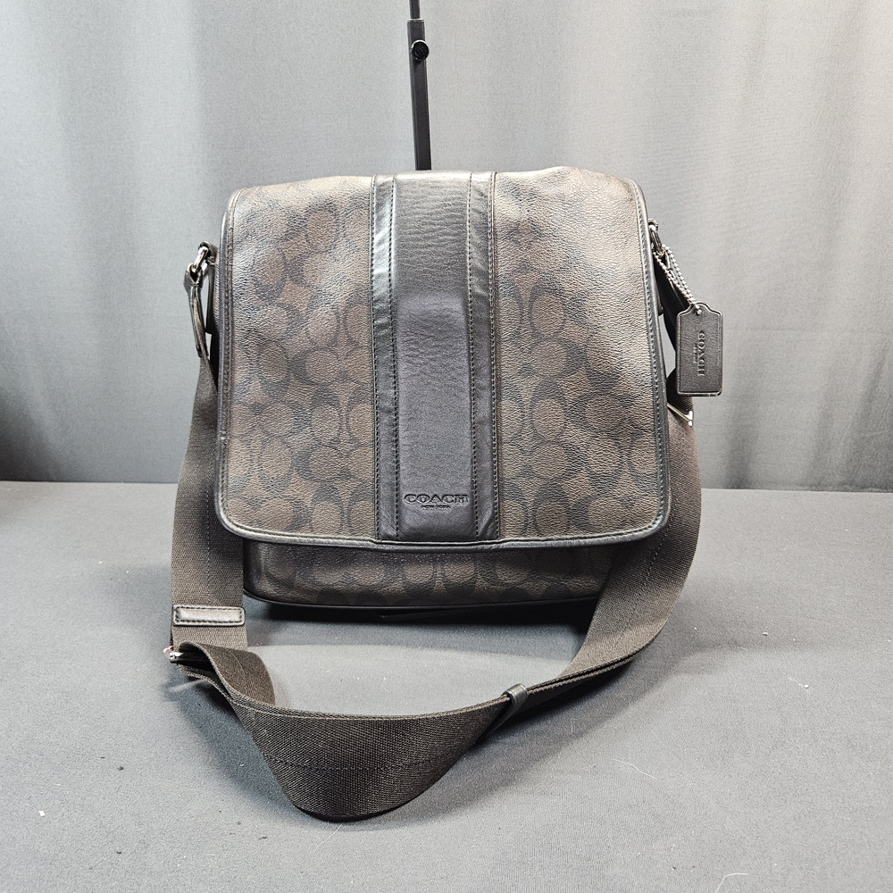 Coach Brown Signature Canvas Crossbody Messenger Bag